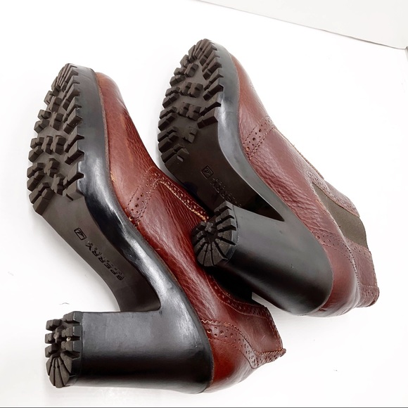 {SPERRY TOP-SIDER} Claremont Chelsea Maroon Leather Pebbled Lug Booties - Picture 12 of 16